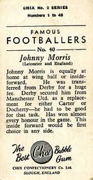 1956-57 Chix Confectionery Famous Footballers #40 Johnny Morris Back