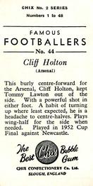 1956-57 Chix Confectionery Famous Footballers #44 Cliff Holton Back