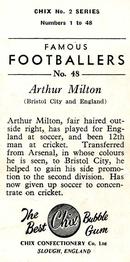 1956-57 Chix Confectionery Famous Footballers #48 Arthur Milton Back
