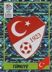 2000 Panini UEFA Euro Belgium-Netherlands Stickers #141 Emblem Turkey Front