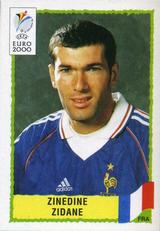 2000 Panini UEFA Euro Belgium-Netherlands Stickers #352 Zinedine Zidane Front
