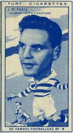 1951 Turf Cigarettes Famous Footballers #4 John McPhail Front