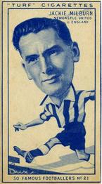 1951 Turf Cigarettes Famous Footballers #21 Jackie Milburn Front