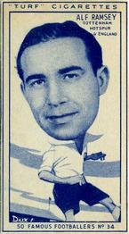 1951 Turf Cigarettes Famous Footballers #34 Alf Ramsey Front