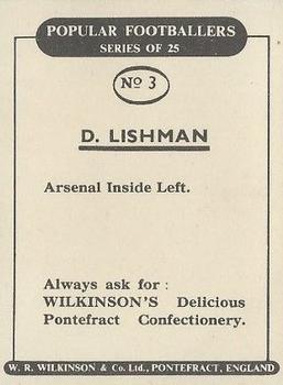 1952 W.R. Wilkinson Popular Footballers #3 Doug Lishman Back
