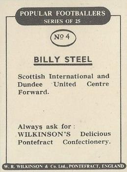1952 W.R. Wilkinson Popular Footballers #4 Billy Steel Back