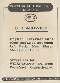 1952 W.R. Wilkinson Popular Footballers #12 George Hardwick Back