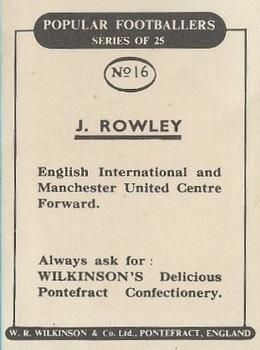 1952 W.R. Wilkinson Popular Footballers #16 Jack Rowley Back