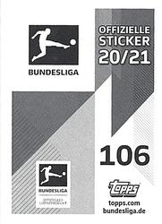 2020-21 Topps Bundesliga Offizielle Stickers #106 Joshua Sargent / Johannes Eggestein Back
