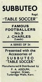 1954 P.A. Adolph (Subbutteo) Famous Footballers #3 John Charles Back