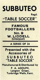 1954 P.A. Adolph (Subbutteo) Famous Footballers #9 Billy Liddell Back