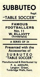 1954 P.A. Adolph (Subbutteo) Famous Footballers #11 Billy Elliott Back