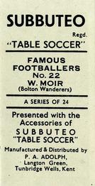 1954 P.A. Adolph (Subbutteo) Famous Footballers #22 Willie Moir Back