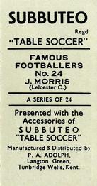 1954 P.A. Adolph (Subbutteo) Famous Footballers #24 Johnny Morris Back