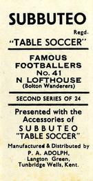 1954 P.A. Adolph (Subbutteo) Famous Footballers #41 Nat Lofthouse Back