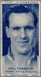 1948 Turf Cigarettes Footballers #24 Neil Franklin Front