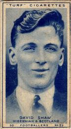 1948 Turf Cigarettes Footballers #33 David Shaw Front