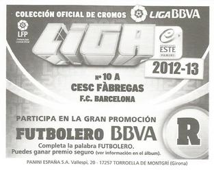 2012-13 Panini Este Spanish LaLiga Stickers #10A Cesc Fabregas Back