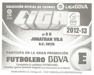 2012-13 Panini Este Spanish LaLiga Stickers #5B Jonathan Vila Back