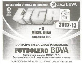 2012-13 Panini Este Spanish LaLiga Stickers #8 Mikel Rico Back