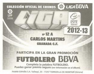 2012-13 Panini Este Spanish LaLiga Stickers #12A Carlos Martins Back