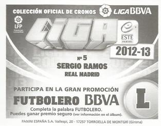 2012-13 Panini Este Spanish LaLiga Stickers #5 Sergio Ramos Back