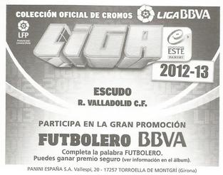 2012-13 Panini Este Spanish LaLiga Stickers #NNO Real Valladolid CF Back