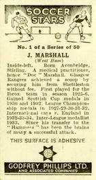 1936 Godfrey Phillips Soccer Stars #1 James Marshall Back
