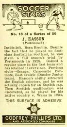 1936 Godfrey Phillips Soccer Stars #18 James Easson Back