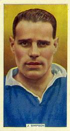 1936 Godfrey Phillips Soccer Stars #20 Jimmy Simpson Front