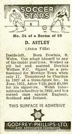 1936 Godfrey Phillips Soccer Stars #24 Dai Astley Back