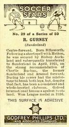 1936 Godfrey Phillips Soccer Stars #29 Bobby Gurney Back