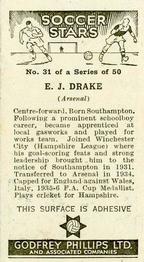 1936 Godfrey Phillips Soccer Stars #31 Ted Drake Back