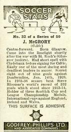 1936 Godfrey Phillips Soccer Stars #32 Jimmy McGrory Back