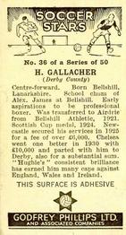 1936 Godfrey Phillips Soccer Stars #36 H Gallacher Back