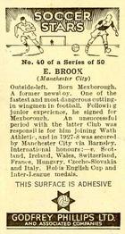 1936 Godfrey Phillips Soccer Stars #40 Eric Brook Back