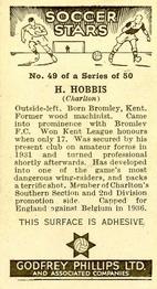 1936 Godfrey Phillips Soccer Stars #49 Harold Hobbis Back