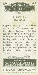 1936 Carreras Popular Footballers #31 Tom Holley Back