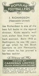 1936 Carreras Popular Footballers #41 Joe Richardson Back