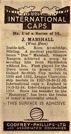 1936 Godfrey Phillips International Caps #1 James Marshall Back