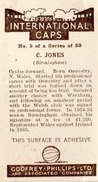 1936 Godfrey Phillips International Caps #5 Wilson Jones Back