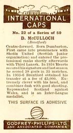 1936 Godfrey Phillips International Caps #22 David McCulloch Back