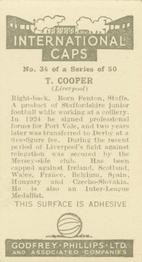 1936 Godfrey Phillips International Caps #34 Tom Cooper Back