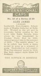 1936 Godfrey Phillips International Caps #48 Alex James Back