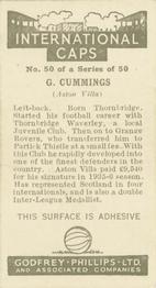 1936 Godfrey Phillips International Caps #50 George Cummings Back