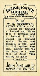 1935 John Sinclair English & Scottish Football Stars #35 Eric Houghton Back