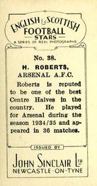 1935 John Sinclair English & Scottish Football Stars #38 Herbie Roberts Back
