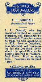 1935 Carreras Famous Footballers #42 F. R. Goodall Back