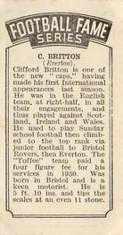 1935 Amalgamated Press The Pilot Football Fame #NNO Cliff Britton Back