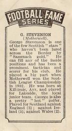 1935 Amalgamated Press The Pilot Football Fame #NNO George Stevenson Back